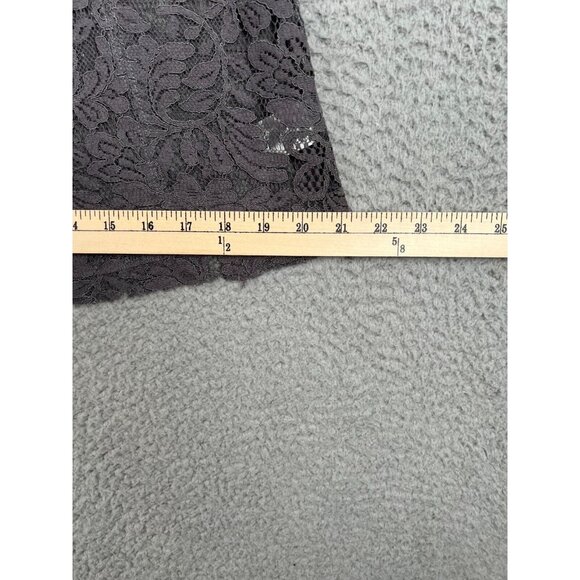 NWT Chelsea28 Lace Top Blouse XS Short Capped Sleeve Gray Floral Design - Picture 6 of 13